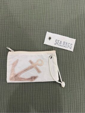 Seabags Rose Gold on White Anchor Wristlet